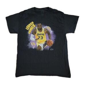 NBA Basketball Lebron James Los Angeles Lakers T-Shirt Black Size Large